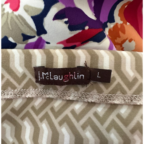 J MACLAUGHLIN Womens Skirt Large Purple Floral Tropical Stretch Pull On Preppy - Picture 3 of 8
